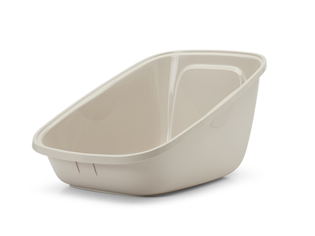 Aseo Giant litter tray with mocha base, extra-large size for large cats, high sides for mess prevention, and spacious design.