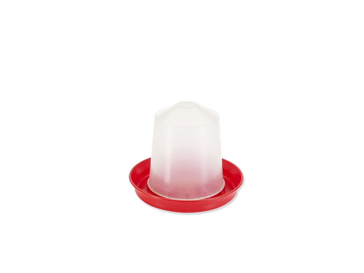 Aviary Feeder 1 L – Practical Poultry Food Dispenser Savic Aviary Feeder 1 L – red and white plastic poultry feeder for ground use.