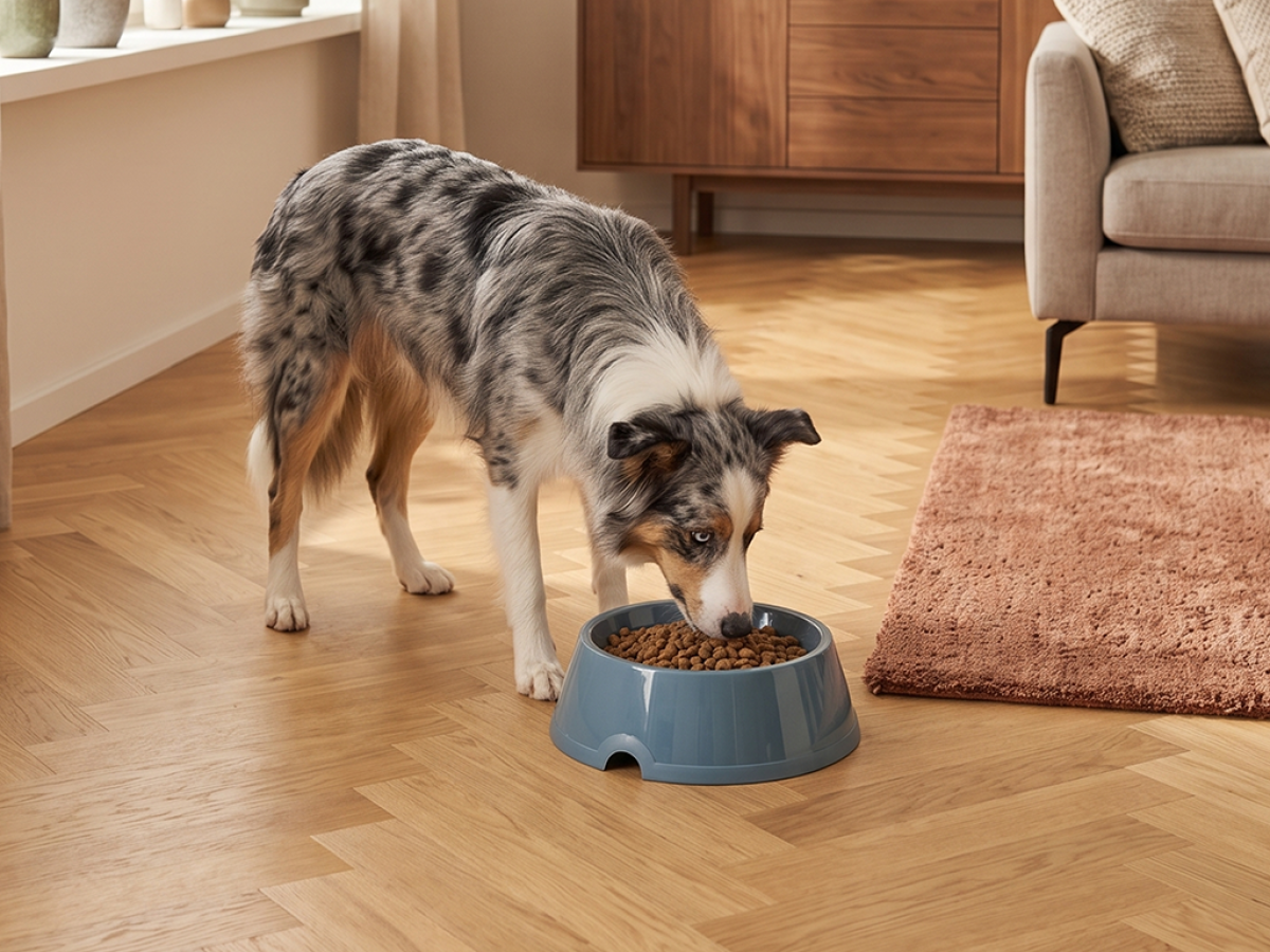 Savic Picnic 4 extra-large dog feeding bowl bluestone, 2.25 L, 24 x 24 x 9 cm, built-in side handle.