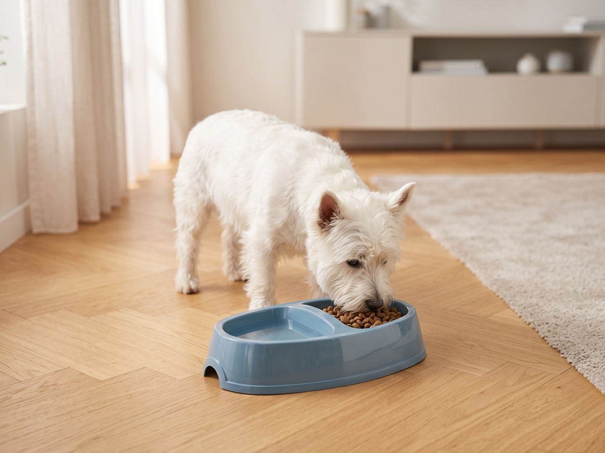 Savic Picnic Twin Dog double feeding bowl bluestone for dogs, 2 x 400 ml, 30.5 x 17 x 6 cm, two compartments.
