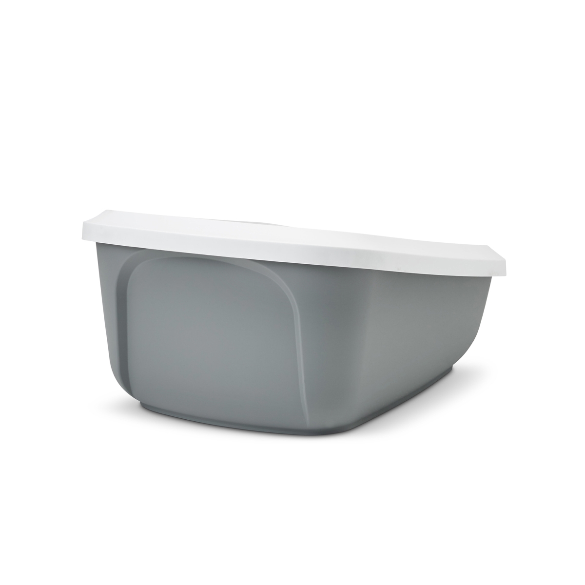Aseo Jumbo Cool Grey – Large High-Back Cat Litter Tray Back view of Savic Aseo Jumbo Cool Grey large high-back cat litter tray with white rim
