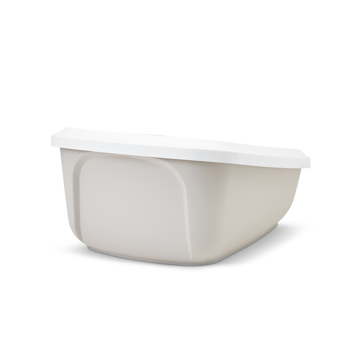 Back view of Savic Aseo Jumbo Mocha large high-back cat litter tray with white rim