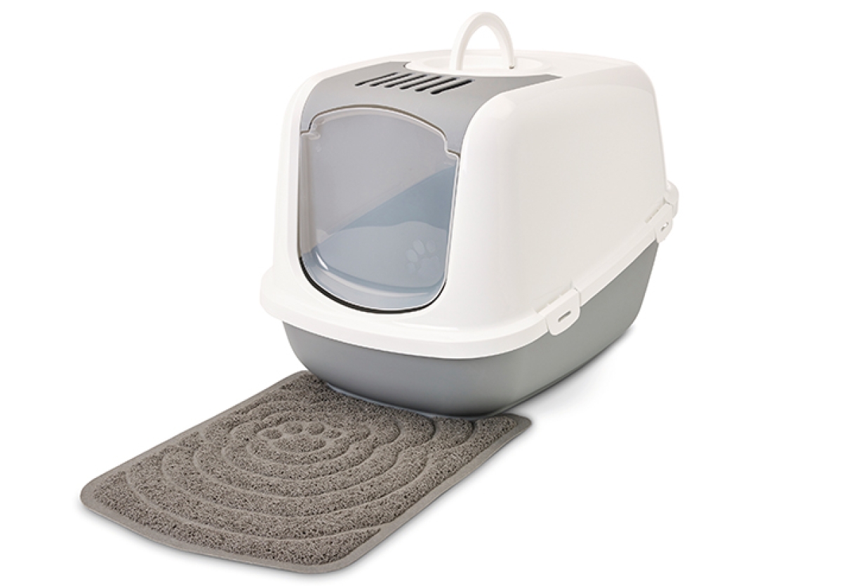 Savic Litter Tray Mat in grey – PVC mat with Nestor Jumbo litter box