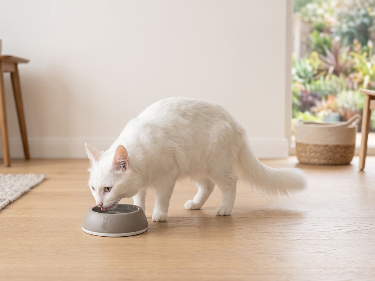Savic Delice 1 Bowl warm grey, feeding bowl for cats and small dogs, 0.3 L, 16.5 x 16.5 x 5 cm, rubber non-slip rim.