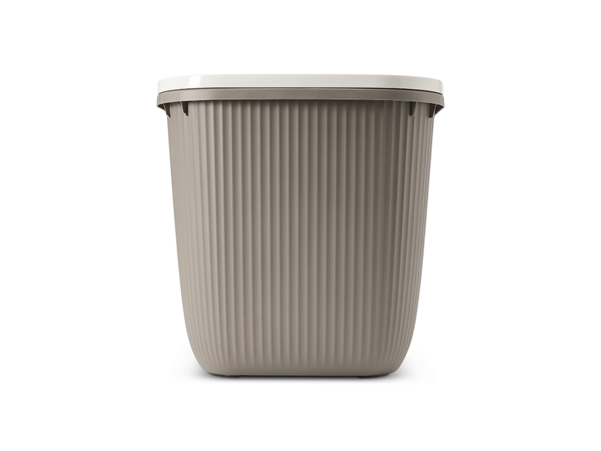 Savic Ease-In warm grey cat litter tray with top entry and front door, ribbed sides and built-in litter grid.