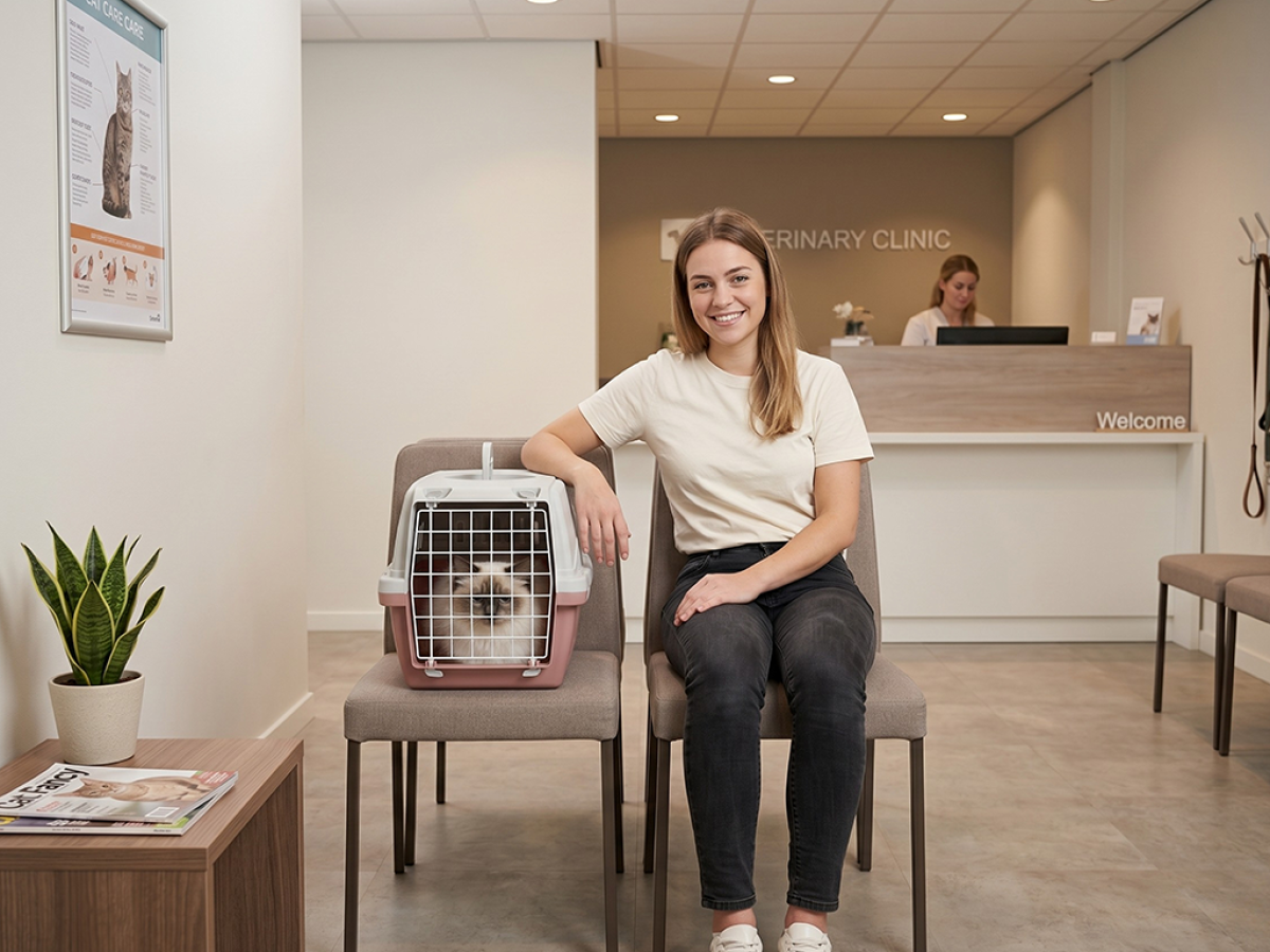 Savic Trotter 1 pet carrier in light grey / soft pink, coated wire door, for cats and small dogs up to 5 kg, 49 × 33 × 30 cm.
