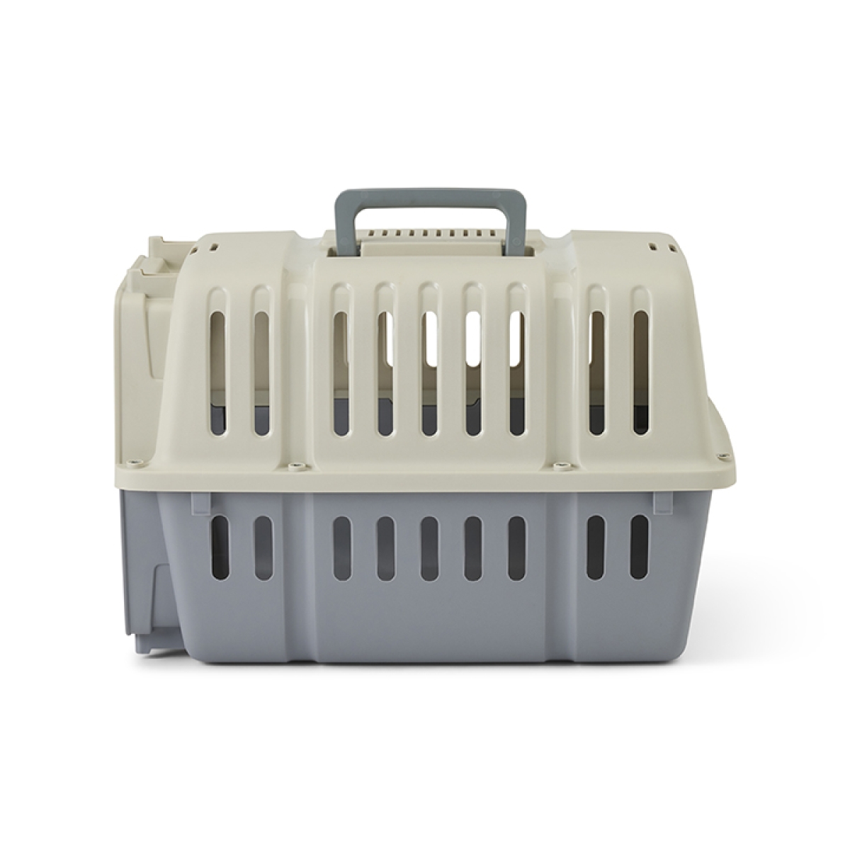 Savic Compass ivory grey pet carrier 46 x 31 x 31 cm for cats and small dogs up to 10 kg with spring-lock door.