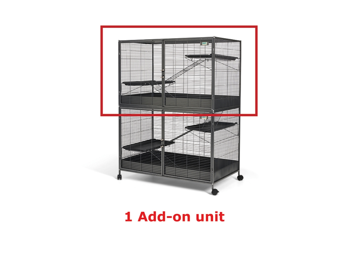 Savic Royal Suite XL Add-on Unit anthracite metal cage extension with ladders, platforms and protective rims, 115 × 67.5 × 71 cm.