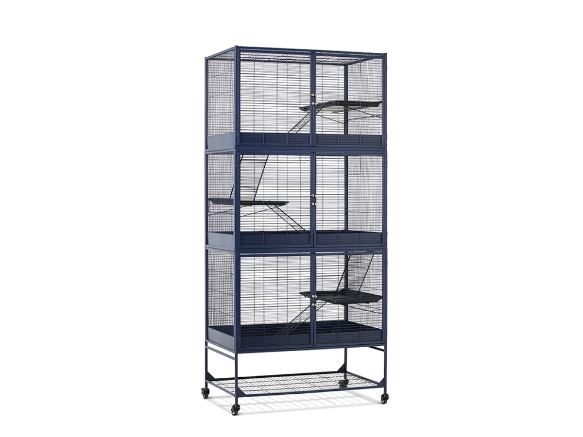 Royal Suite 100 Single Unit Navy Blue – Expandable Small Animal Cage Savic Royal Suite 100 Single Unit small animal cage in navy blue – expandable metal cage with platform and ladder with 2 Add-on Unit