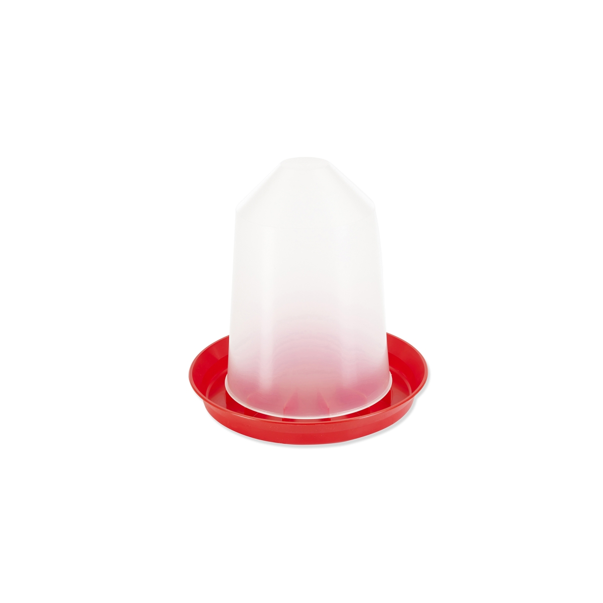 Savic Aviary Feeder 3 L – red and white plastic poultry feeder for ground use.