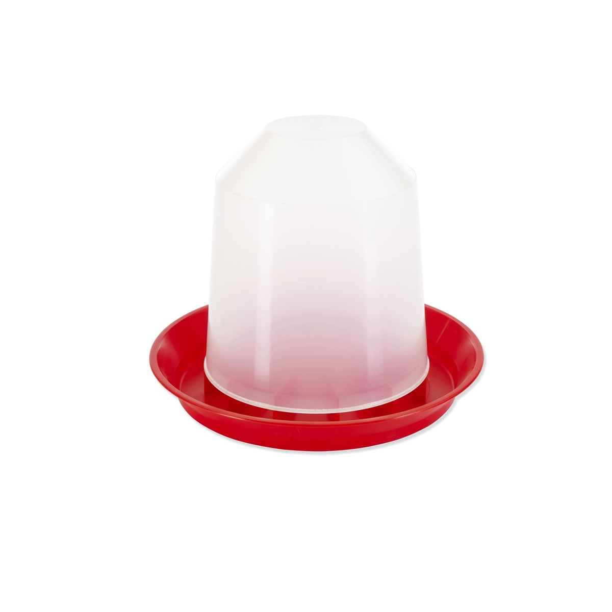 Savic Aviary Feeder 6 L – red and white plastic poultry feeder for ground use.
