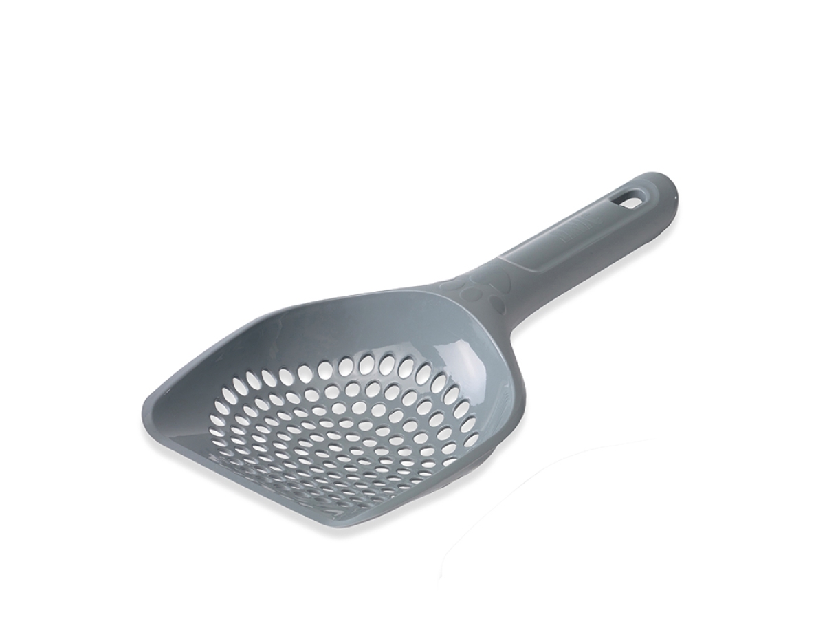 Savic Micro Litter Scoop for fine clumping cat litter – durable plastic scoop with fine-mesh holes.