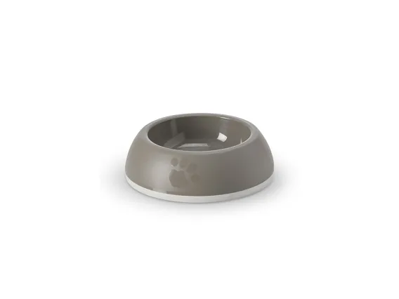 Savic Delice 1 Bowl warm grey, feeding bowl for cats and small dogs, 0.3 L, 16.5 x 16.5 x 5 cm, rubber non-slip rim.