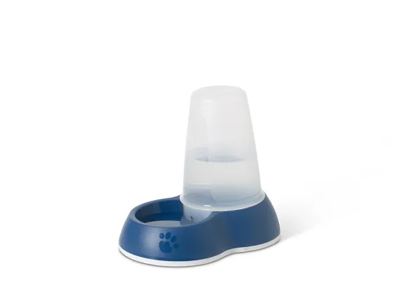 Loop Water Dispenser 1.5L – A sleek petrol blue pet water dispenser with a non-slip base, transparent water level indicator, and integrated hand grip for easy use.