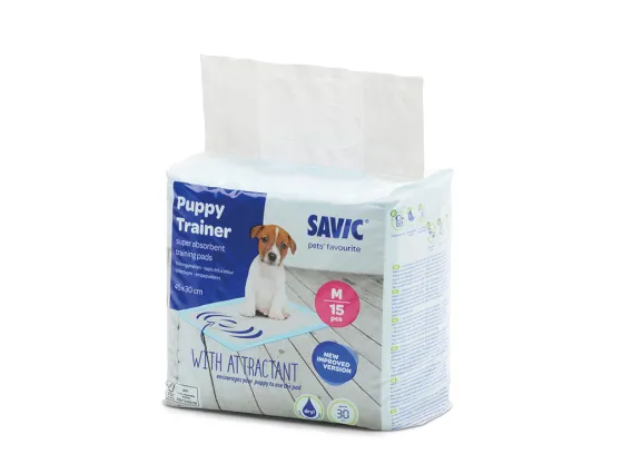 Savic Puppy Trainer Medium pads, shown as folded absorbent training pads