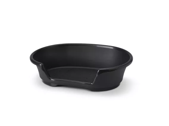 Cosy 65 cm plastic pet bed in black – sturdy, ventilated, and easy-to-clean resting space for cats and dogs of all ages.