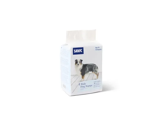 Male Dog Diapers – Disposable nappies with elastic waistband & velcro for comfort. Leak-proof & highly absorbent. Suitable for house training & recovery.