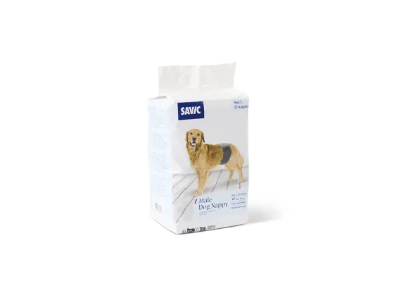 Male Dog Diapers – Disposable nappies with elastic waistband & velcro for comfort. Leak-proof & highly absorbent. Suitable for house training & recovery.
