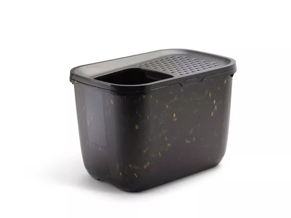 Hop In Marble top-entry litter tray - Marble black gold