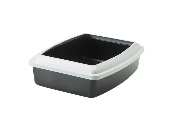 Oval Tray Jumbo litter tray in anthracite, featuring a large oval design, low entry, and removable rim for litter control.