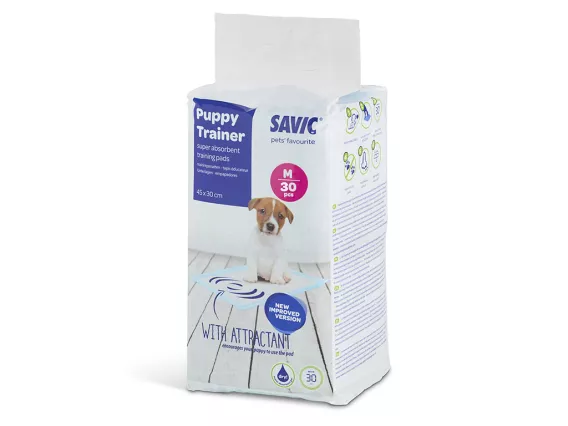 Puppy Trainer Medium Pads – Highly absorbent, fast-drying training pads with leak-proof backing and odour control for small to medium breed puppies.